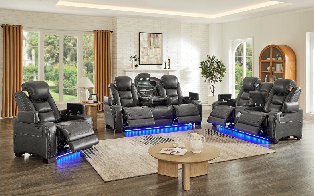 Tesla 3PC Power Reclining Set - Gray