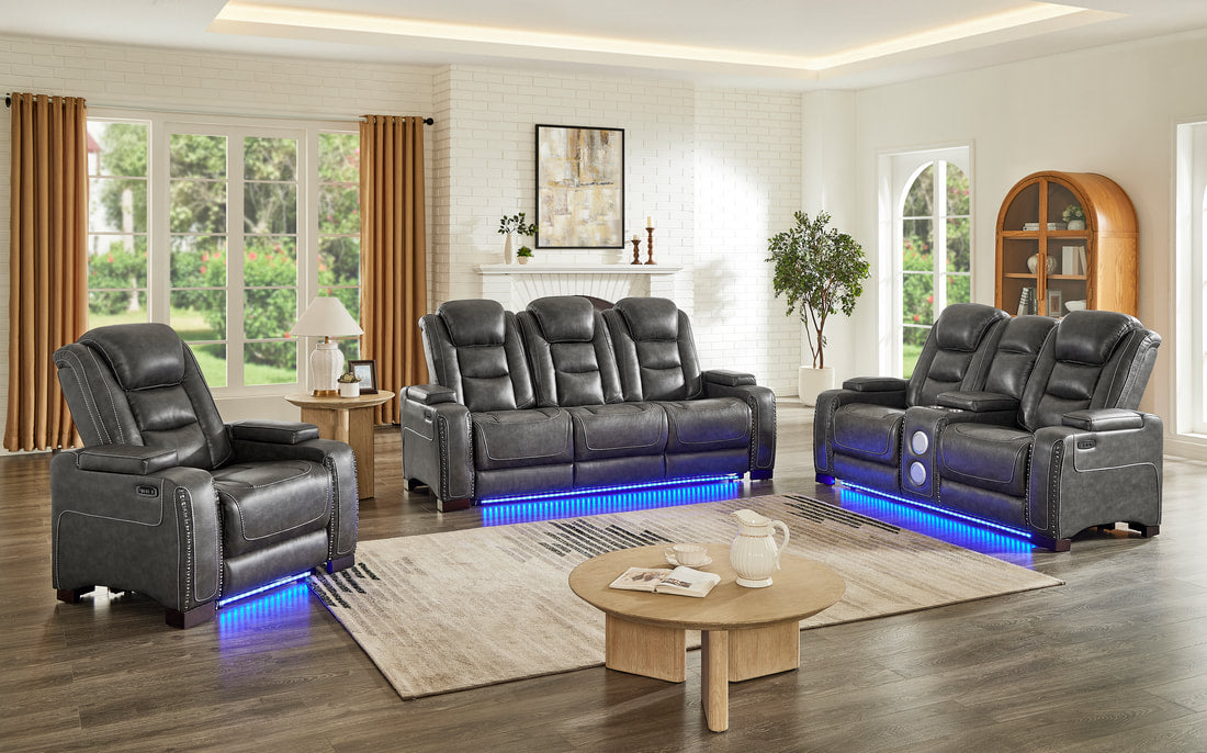 Tesla 3PC Power Reclining Set - Gray