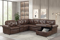 Winston Power Reclining Sectional Sofa with Pull-Out Bed — Brown
