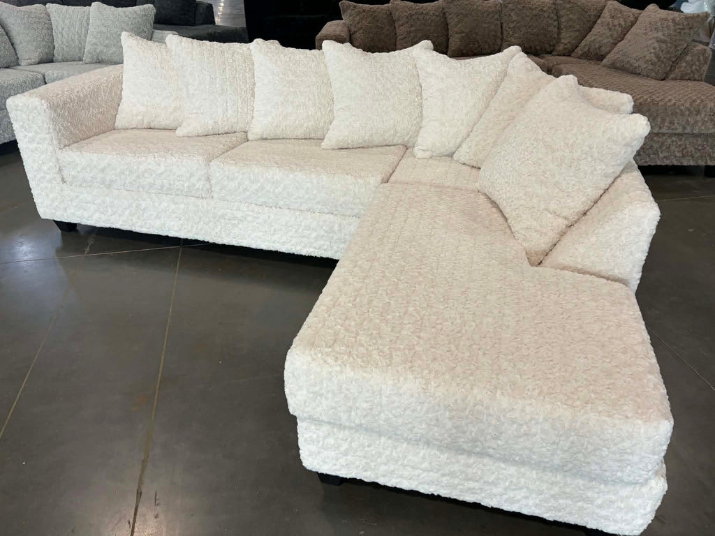 610 Sectional Sofa — Ultra Soft Teddy Bear Fabric | 5 Colors