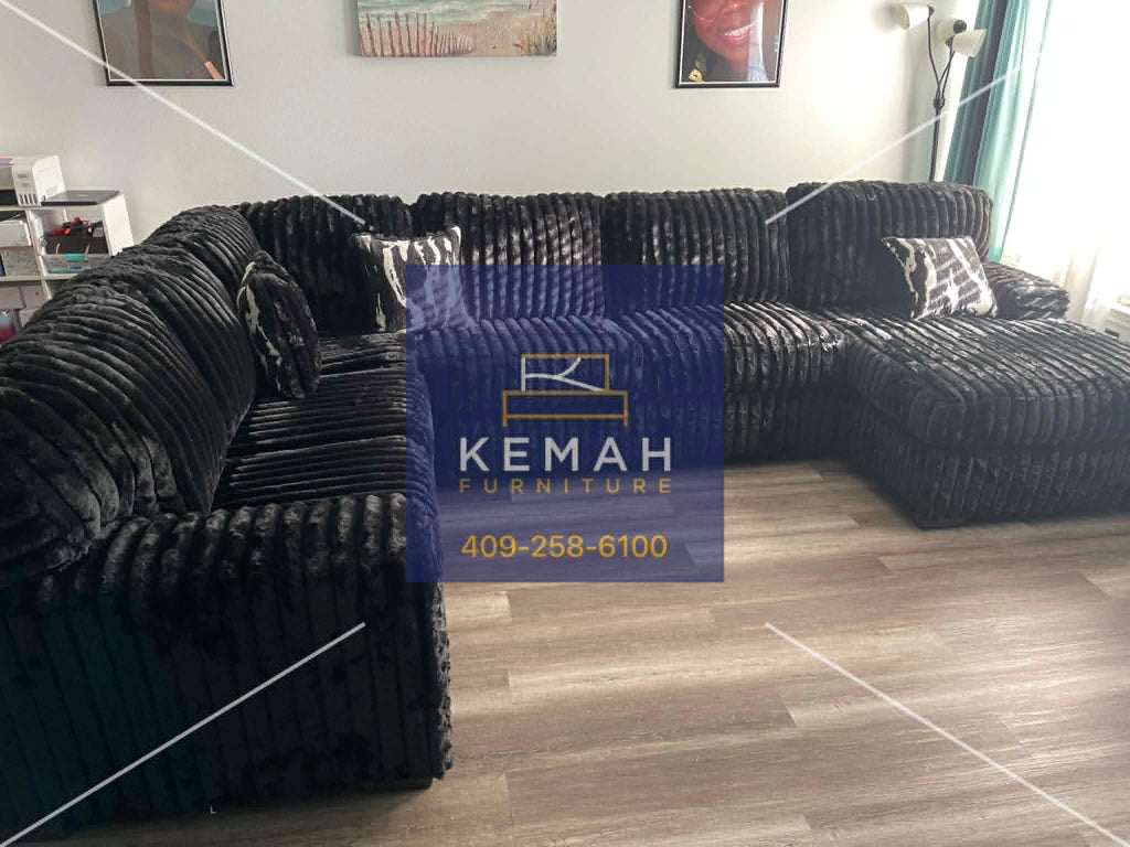 Austin Sectional Sofa — Thick Stripe Fabric | 5 Colors